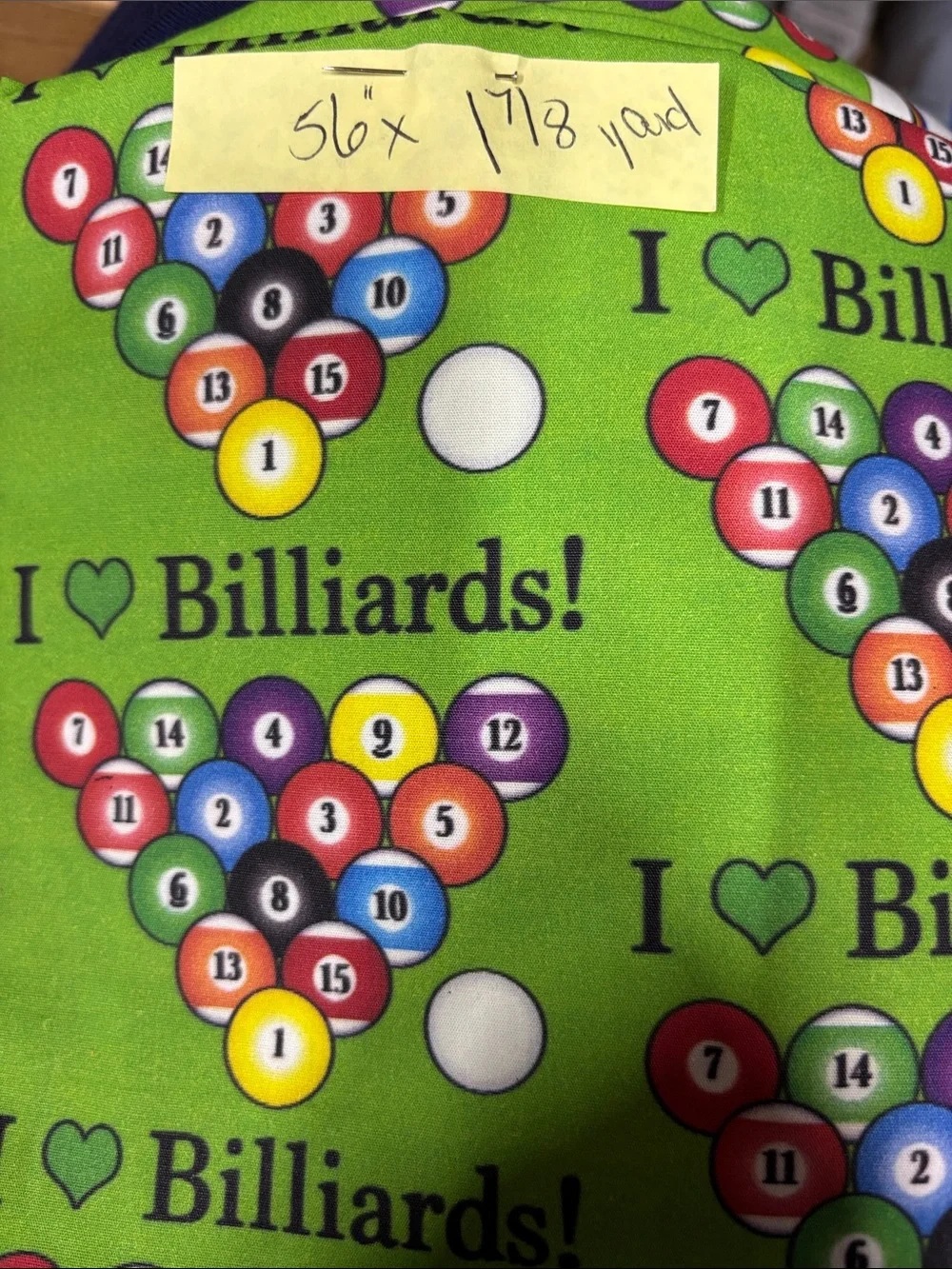 Party-themed fabric with billiards print